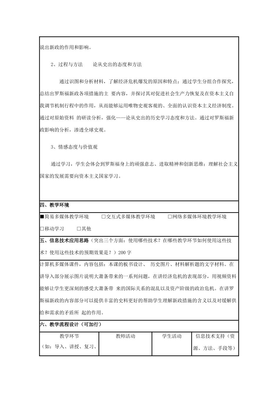 高中历史 第15课 大萧条与罗斯福新政教案42 岳麓版必修2-岳麓版高一必修2历史教案_第2页
