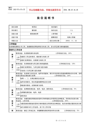 aiu_1206_x国际大酒店餐饮部岗位说明书-核算员(doc)
