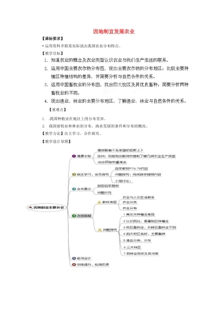 八年级地理上册 第4章 第1节 因地制宜发展农业（第1课时）教案1 （新版）商务星球版