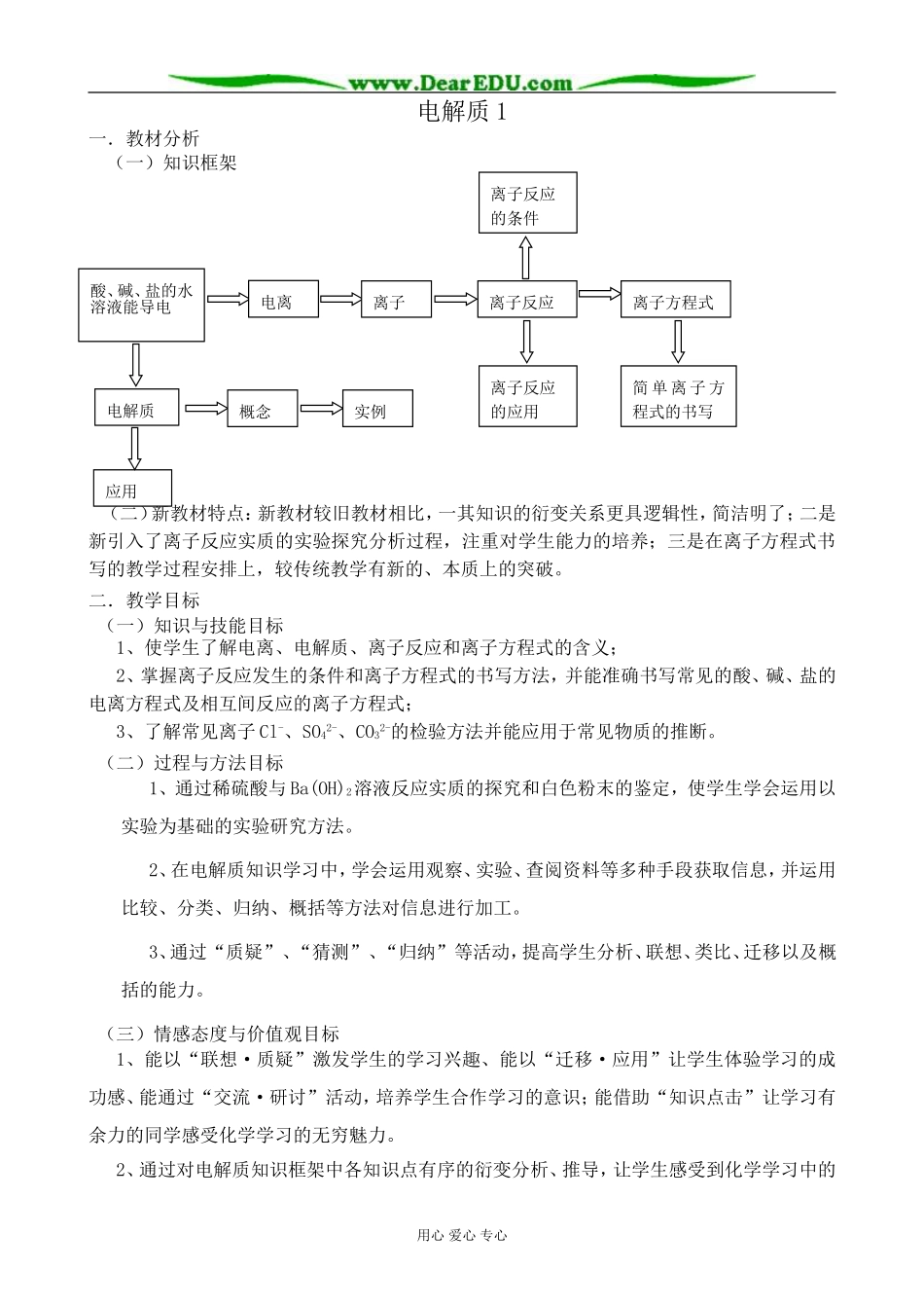 高中化学电解质教案1鲁科版 必修1_第1页