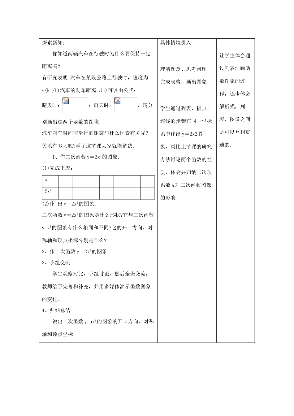 九年级数学上册 3.3 二次函数yax2的图象和性质教案 鲁教版五四制-鲁教版五四制初中九年级上册数学教案_第2页