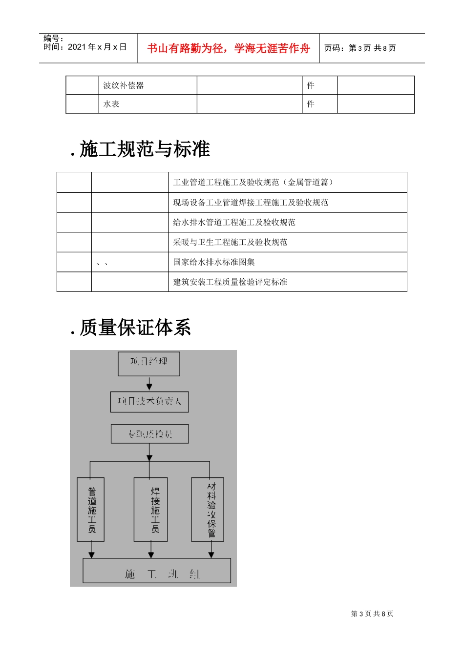 义乌医院管网管道安装施工组织设计方案(DOC8页)_第3页