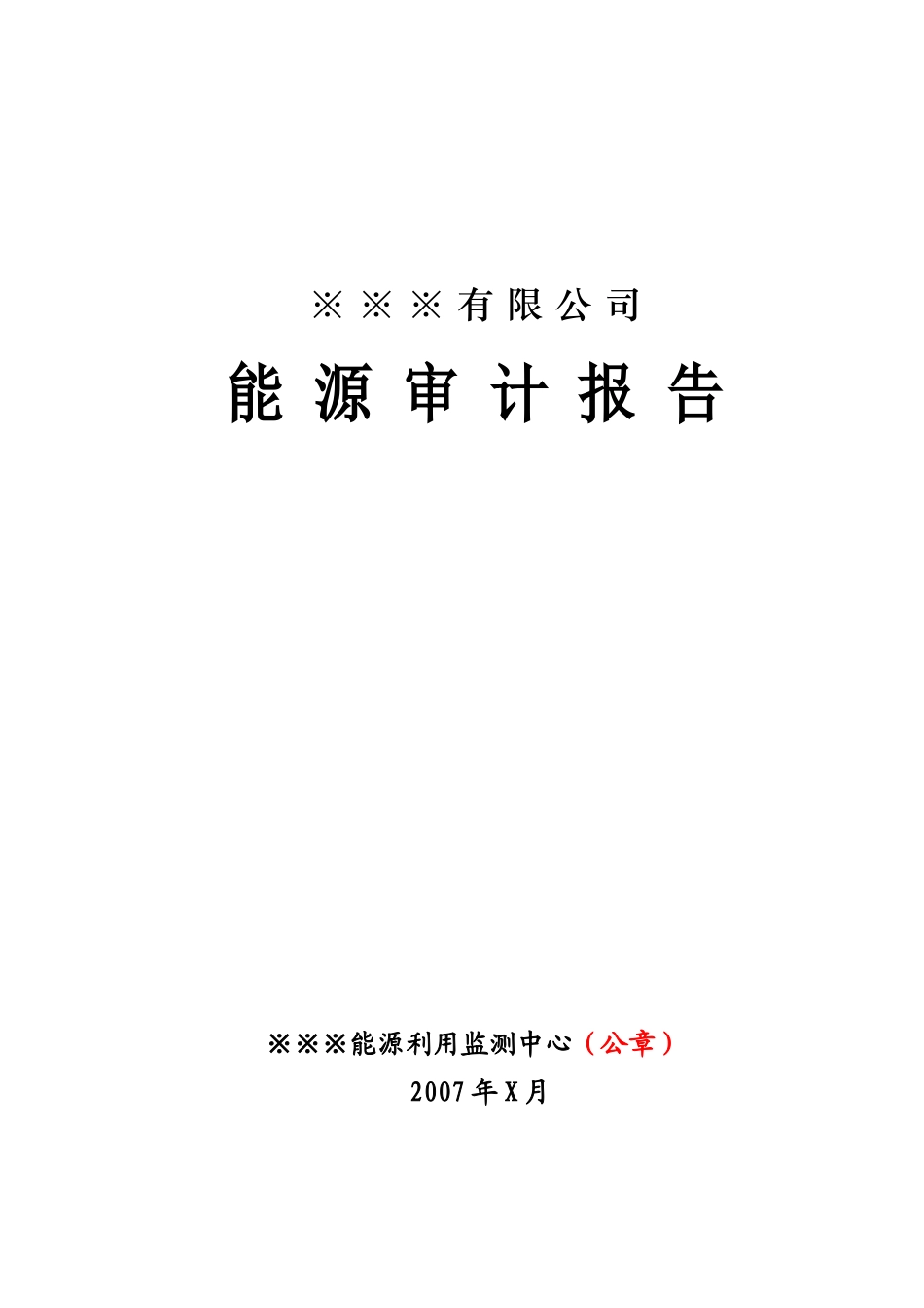【DOC】有限公司能源审计报告_第1页