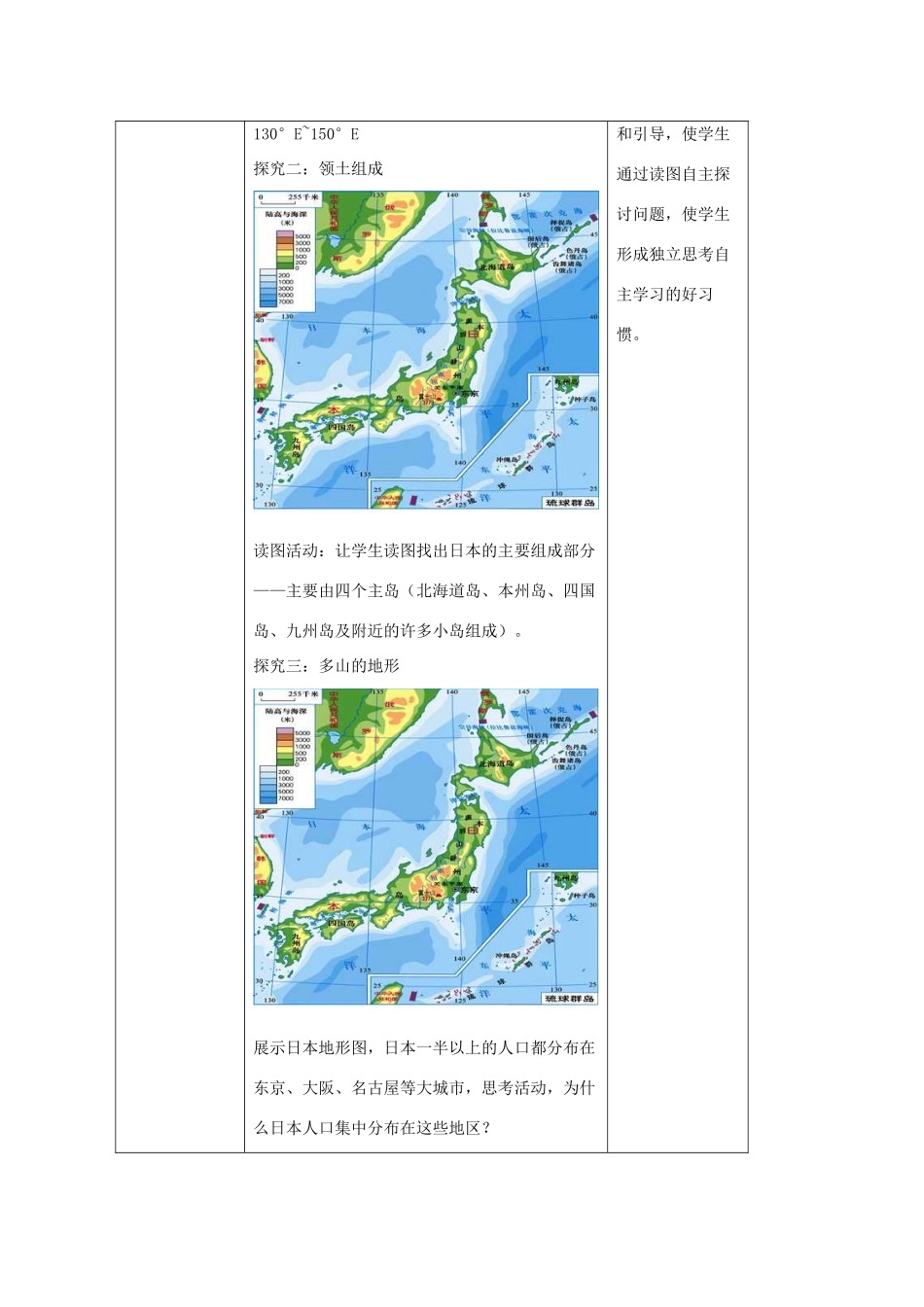 八年级地理下册 7.1 日本教案1 中图版-中图版初中八年级下册地理教案_第3页