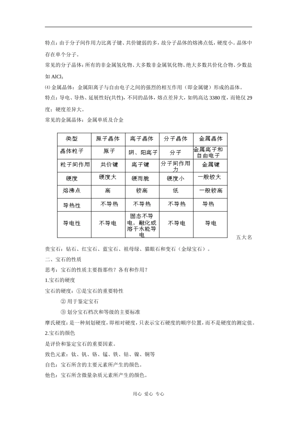 高中化学 化学与生活：走进宝石世界 教案鲁科版选修1_第2页