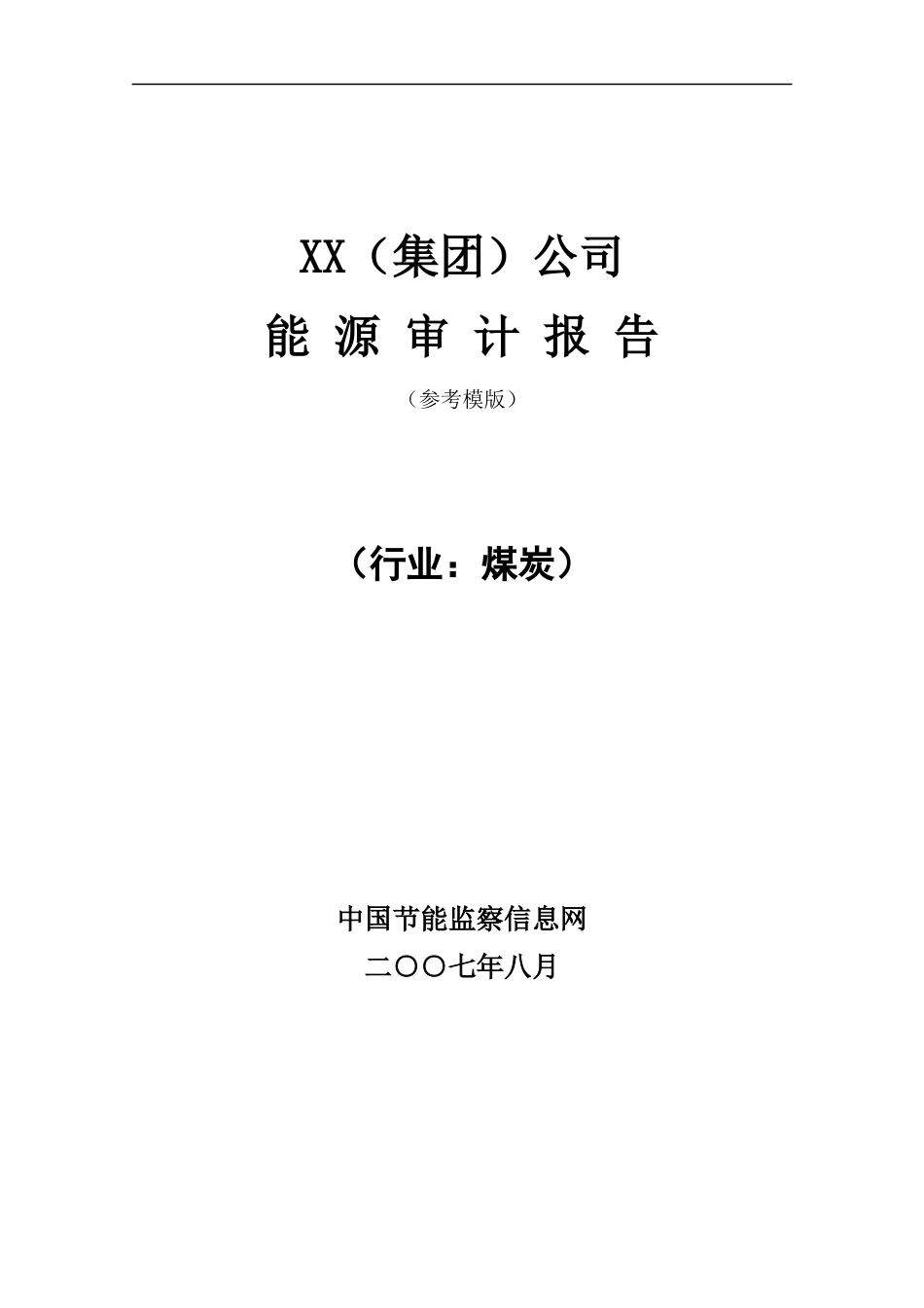 XX(集团)公司(煤炭)能源审计报告_第1页