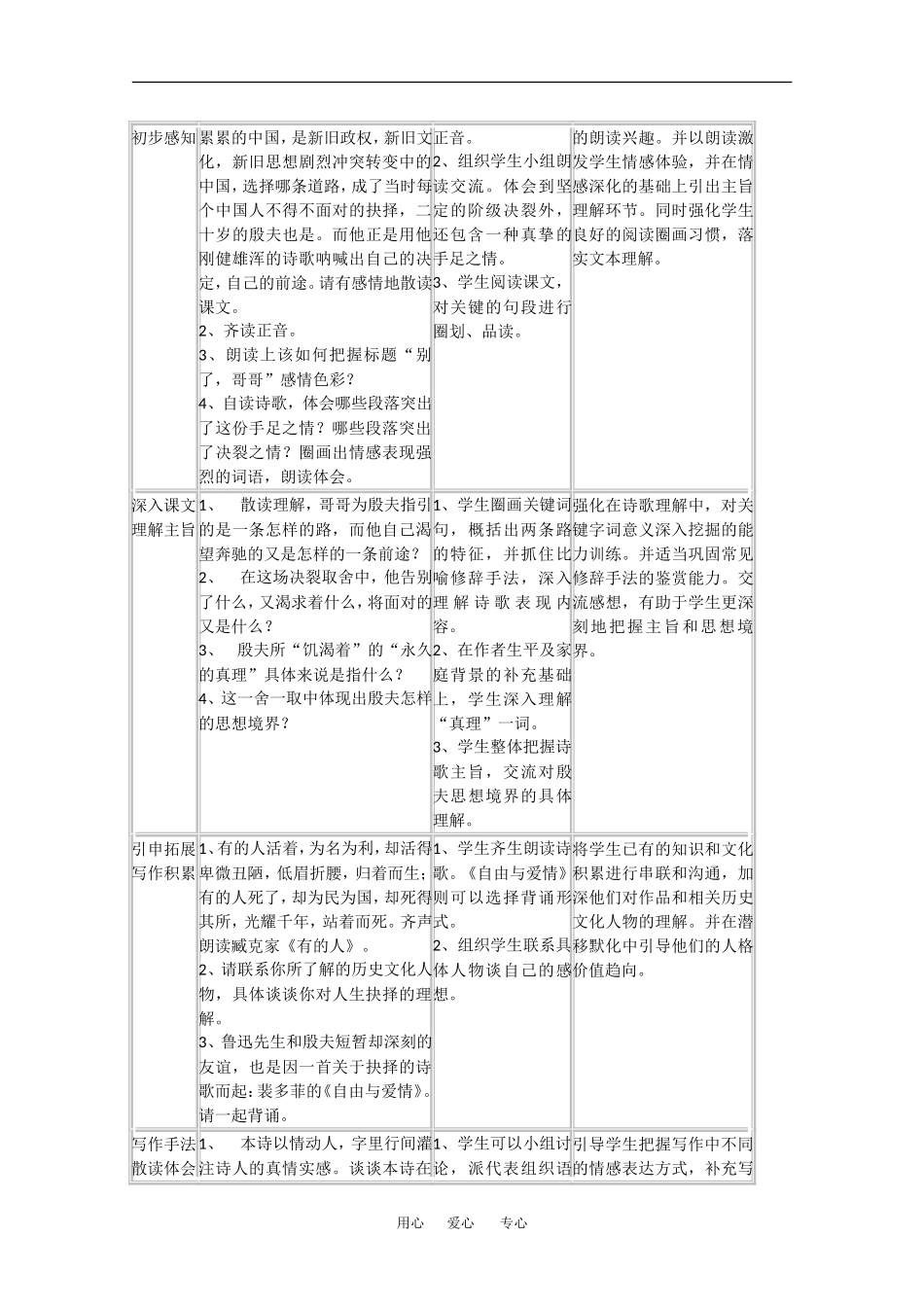 高中语文：2.6《别了，哥哥》教案（沪教版第四册）_第2页