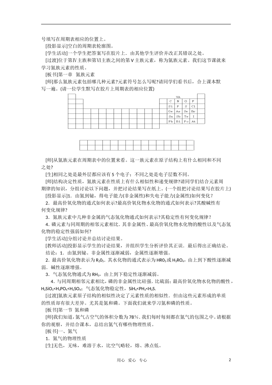 高中化学《氮和磷》第一课时教案 大纲人教版_第2页