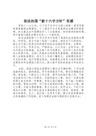 依法治国“新十六字方针”有感