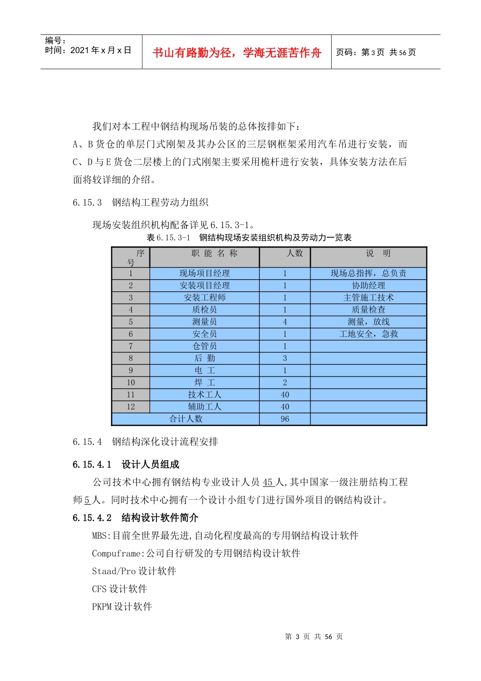 北京某厂房的钢结构工程(中建某公司钢结构部分方案附_第3页