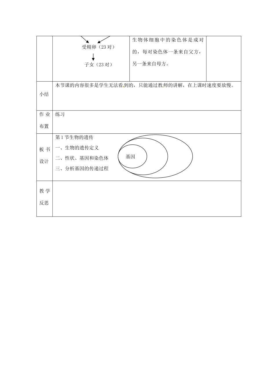 江苏省丹阳市第三中学八年级生物下册《21-1-1 生物的遗传》教案 苏科版_第3页