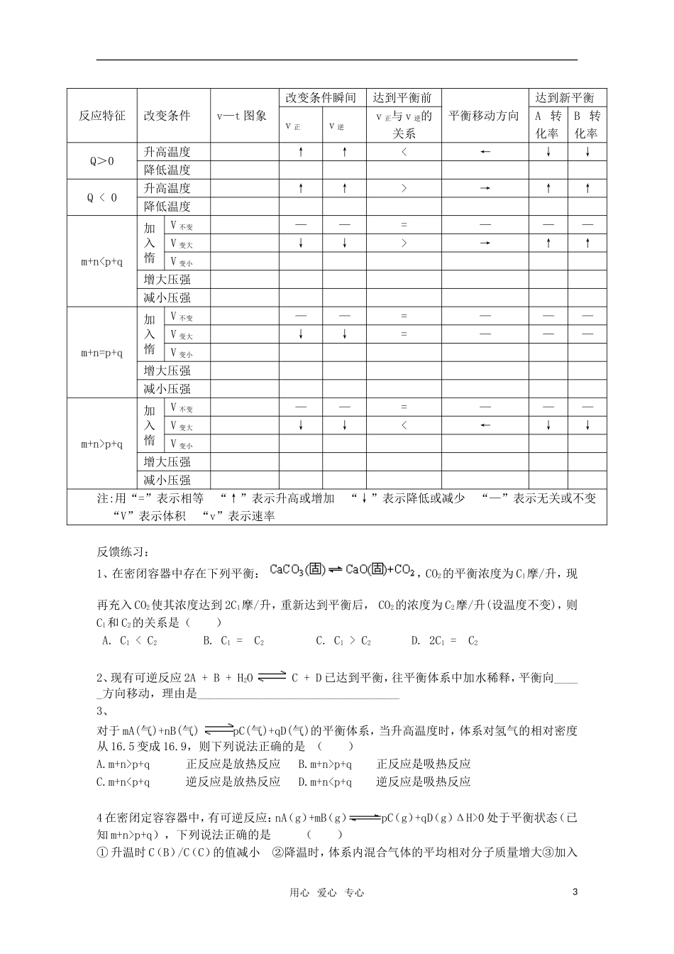 高中化学 《化学平衡》（第二课时）精品教案 新人教版选修4_第3页