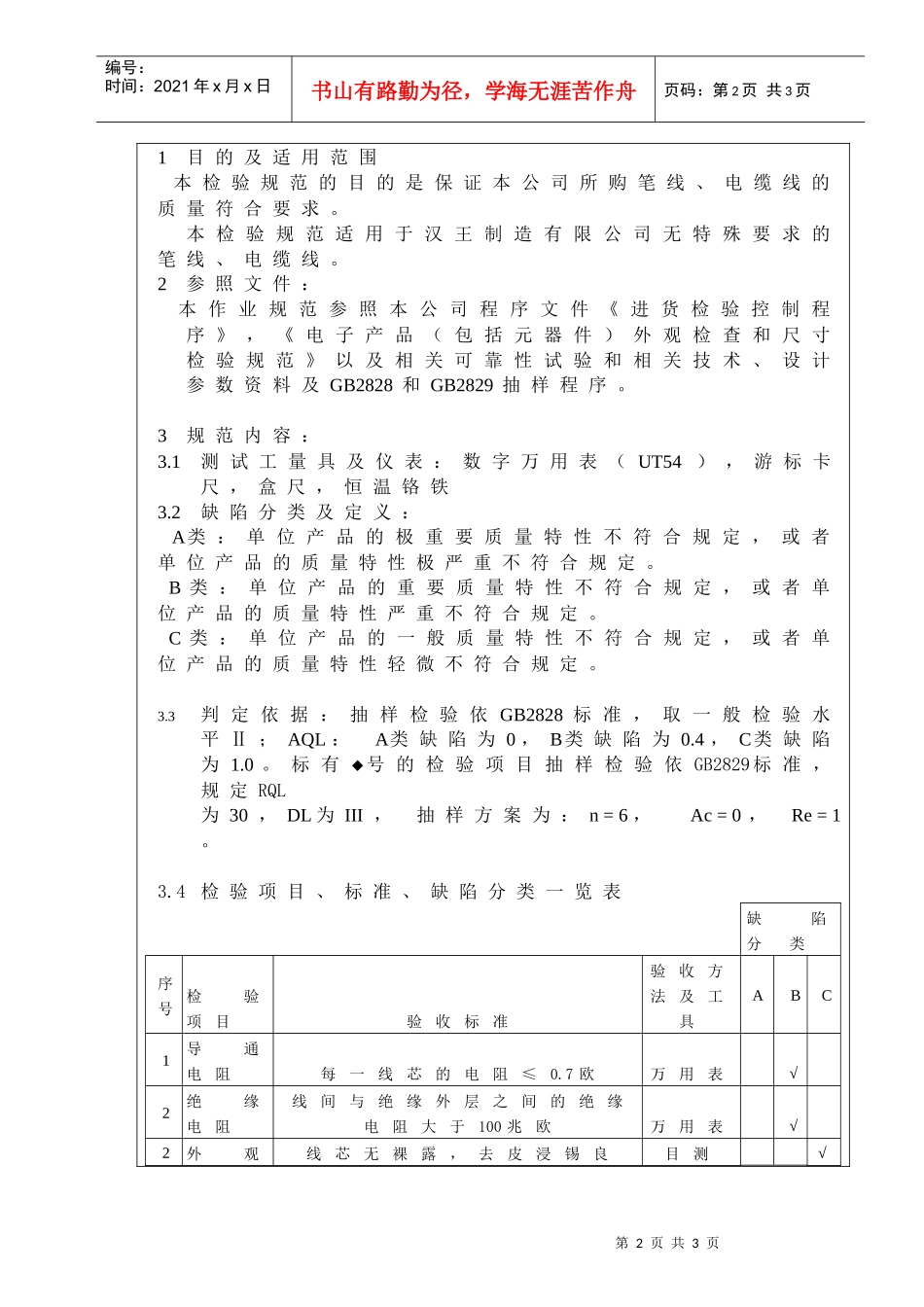作业指导书（笔线、电缆线）_第2页