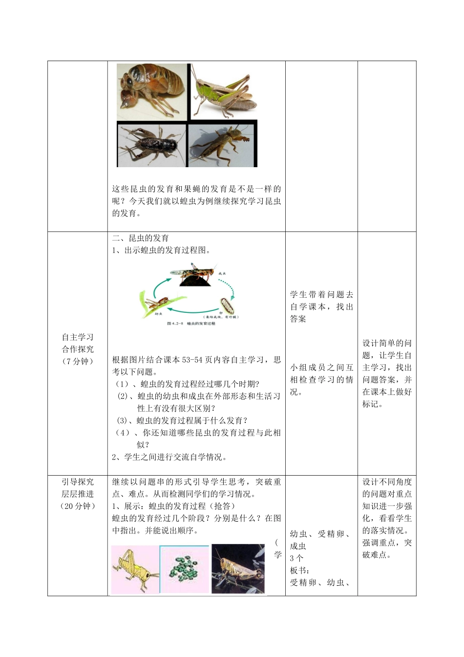 八年级生物上册 4.2.1《昆虫的生殖和发育》教案2 （新版）济南版-（新版）济南版初中八年级上册生物教案_第2页