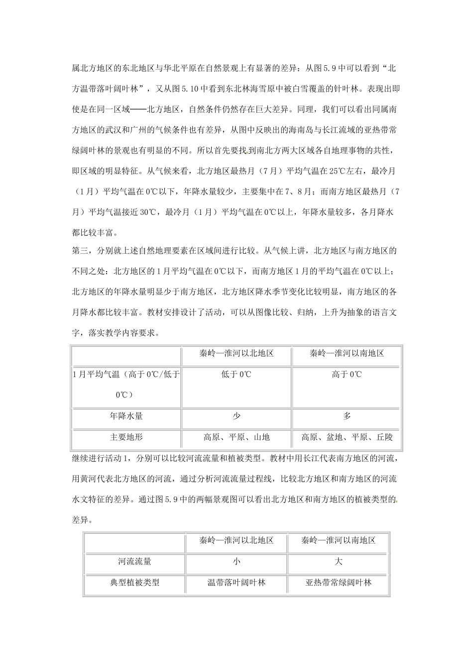 八年级地理下册 5.2《北方地区和南方地区》教案1 人教新课标_第2页