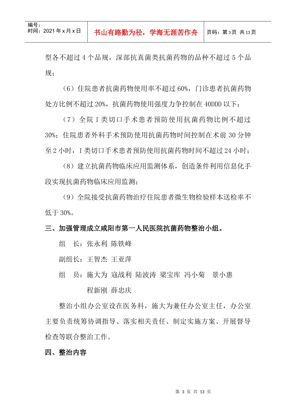 XXXX抗菌药物临床应用专项整治活动实施方案_第3页