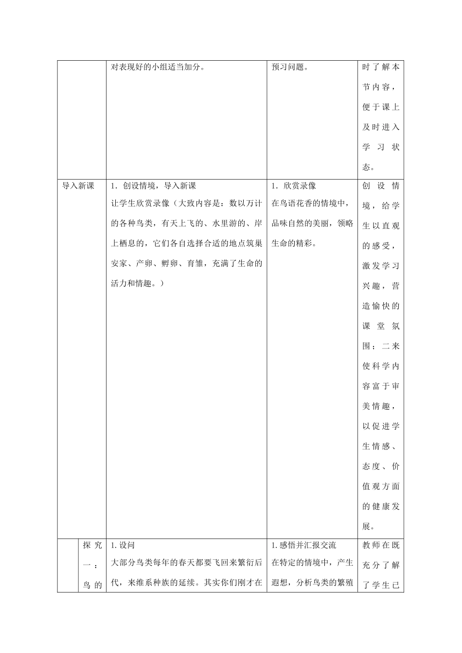 八年级生物上册 4.2.3 鸟的生殖和发育教学设计 （新版）济南版-（新版）济南版初中八年级上册生物教案_第2页