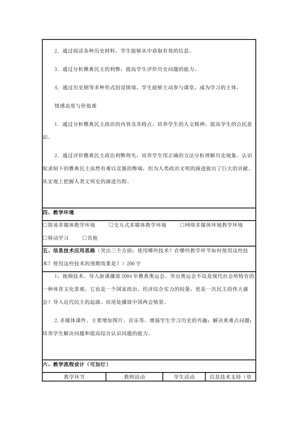 高中历史 第6课 雅典城邦的民主政治教案12 岳麓版必修1-岳麓版高一必修1历史教案_第2页