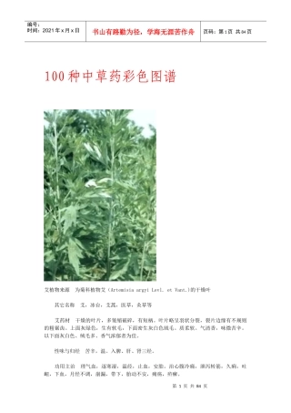 100种中草药彩色图谱