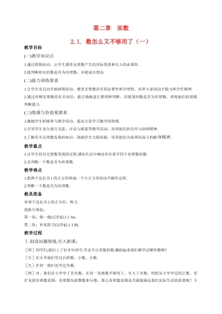 八年级数学上2.1 数怎么又不够用了（1）教案北师大版