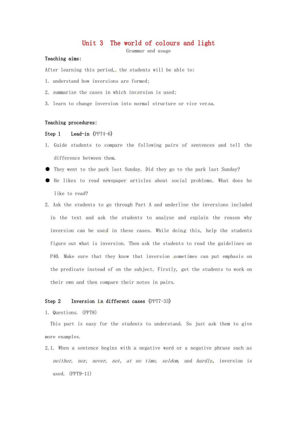 高中英语 Unit3 Grammar and usage教案 牛津译林版选修8-牛津版高二选修8英语教案_第1页