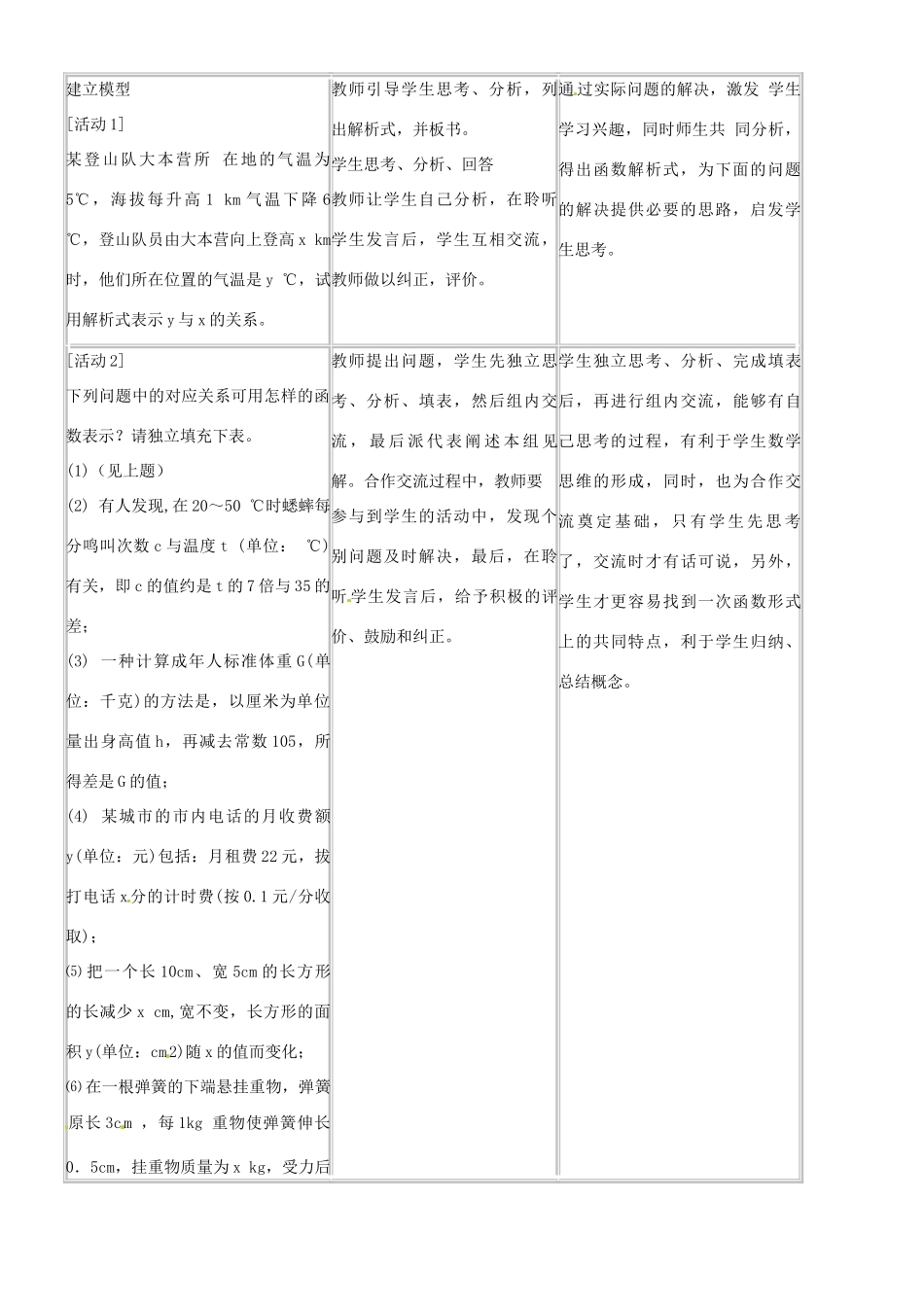 吉林省磐石市三棚中学八年级数学《一次函数》说课教案_第2页