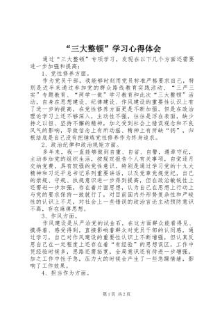 “三大整顿”学习心得体会