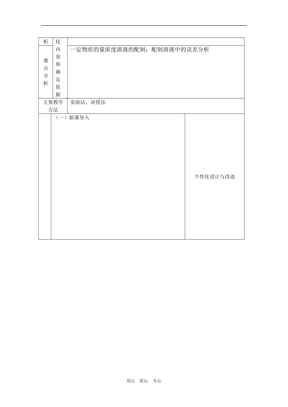 高中化学：1.2.3《溶液的配制及分析2》教案（苏教版必修1）_第2页