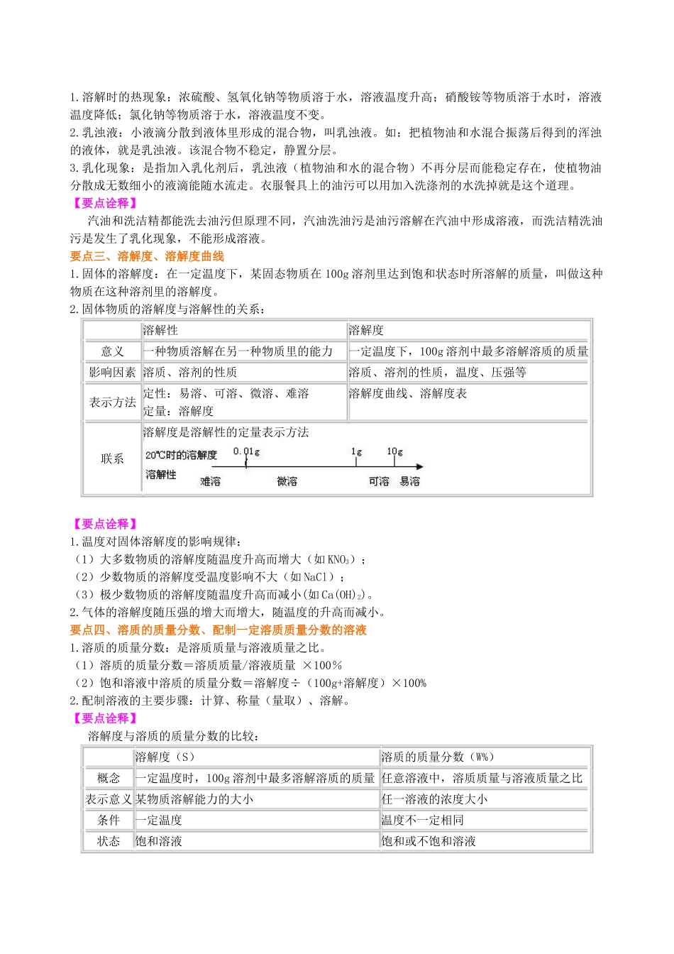 九年级化学上册 溶液基础知识讲解 新人教版_第2页