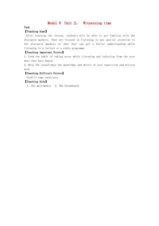 高中英语 Unit2 Witnessing time Task教案 牛津译林版选修9-牛津版高二选修9英语教案