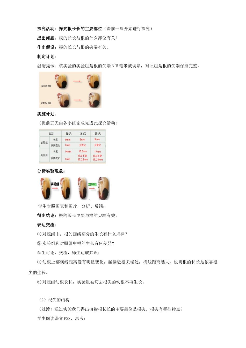 八年级生物上册 第一章 第五节《根的结构与功能》教案 （新版）济南版-（新版）济南版初中八年级上册生物教案_第3页