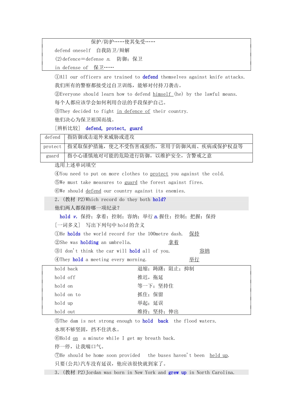 高中英语 Module 1 Basketball Section Ⅱ Introduction  Reading — Language Points教案（含解析）外研版选修7-外研版高二选修7英语教案_第3页