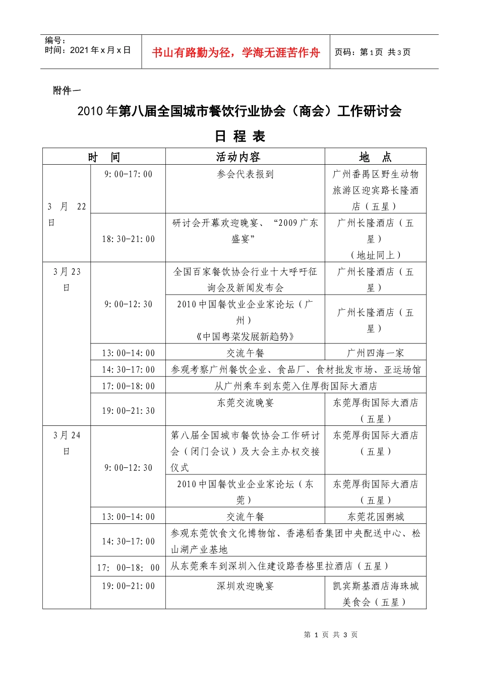 XXXX年第八届全国城市餐饮行业协会商会工作研讨会_第1页
