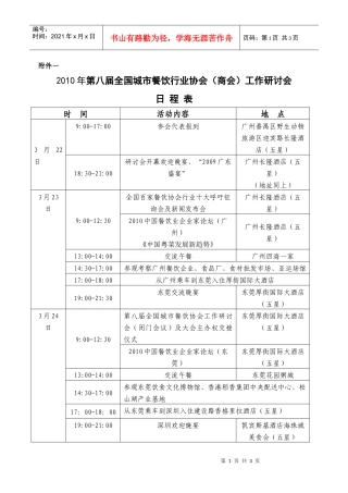 XXXX年第八届全国城市餐饮行业协会商会工作研讨会