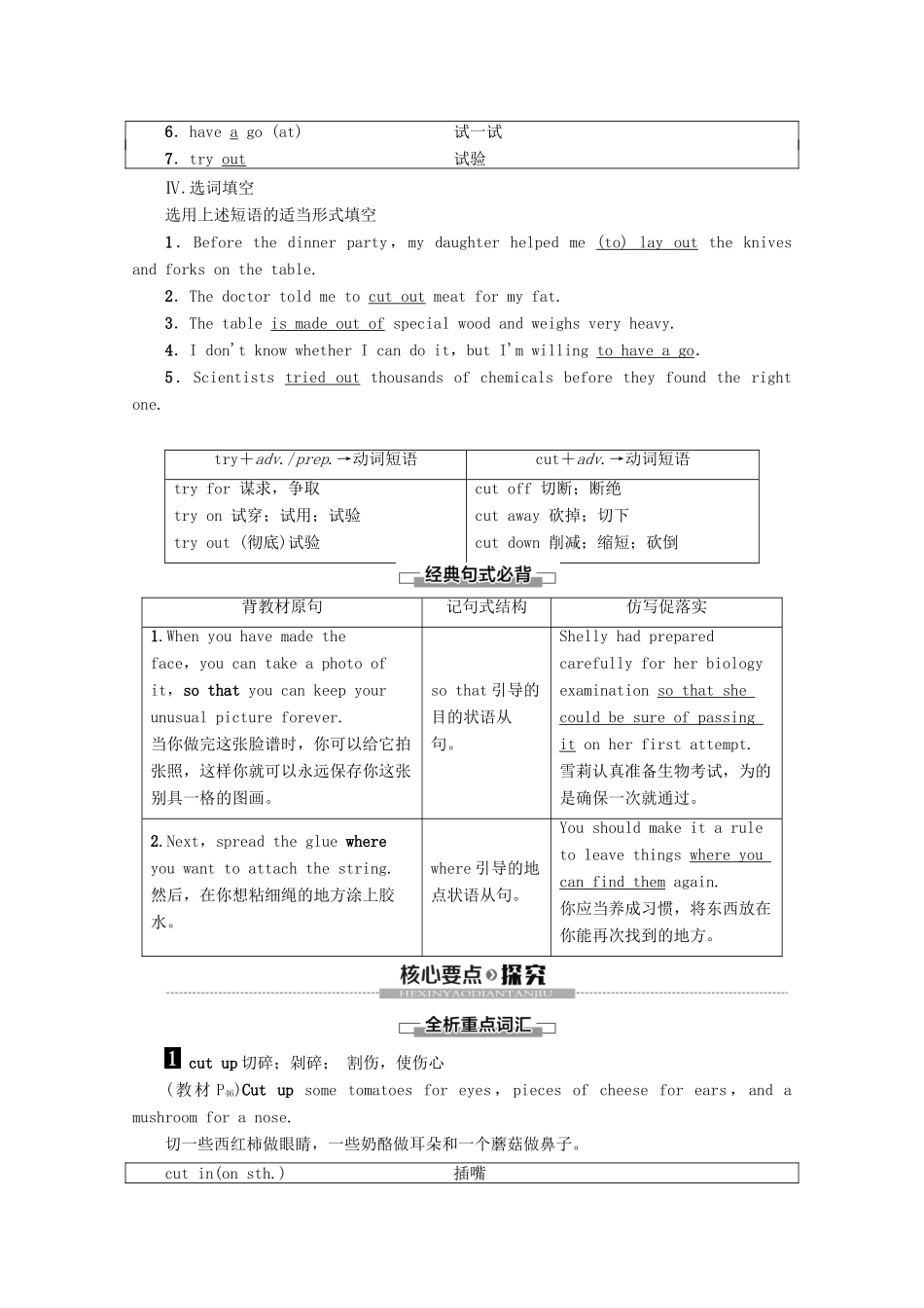高中英语 Unit 3 The world of colours and light Section Ⅵ Language Points（Ⅲ）（Project）教案（含解析）牛津译林版选修8-牛津版高二选修8英语教案_第2页