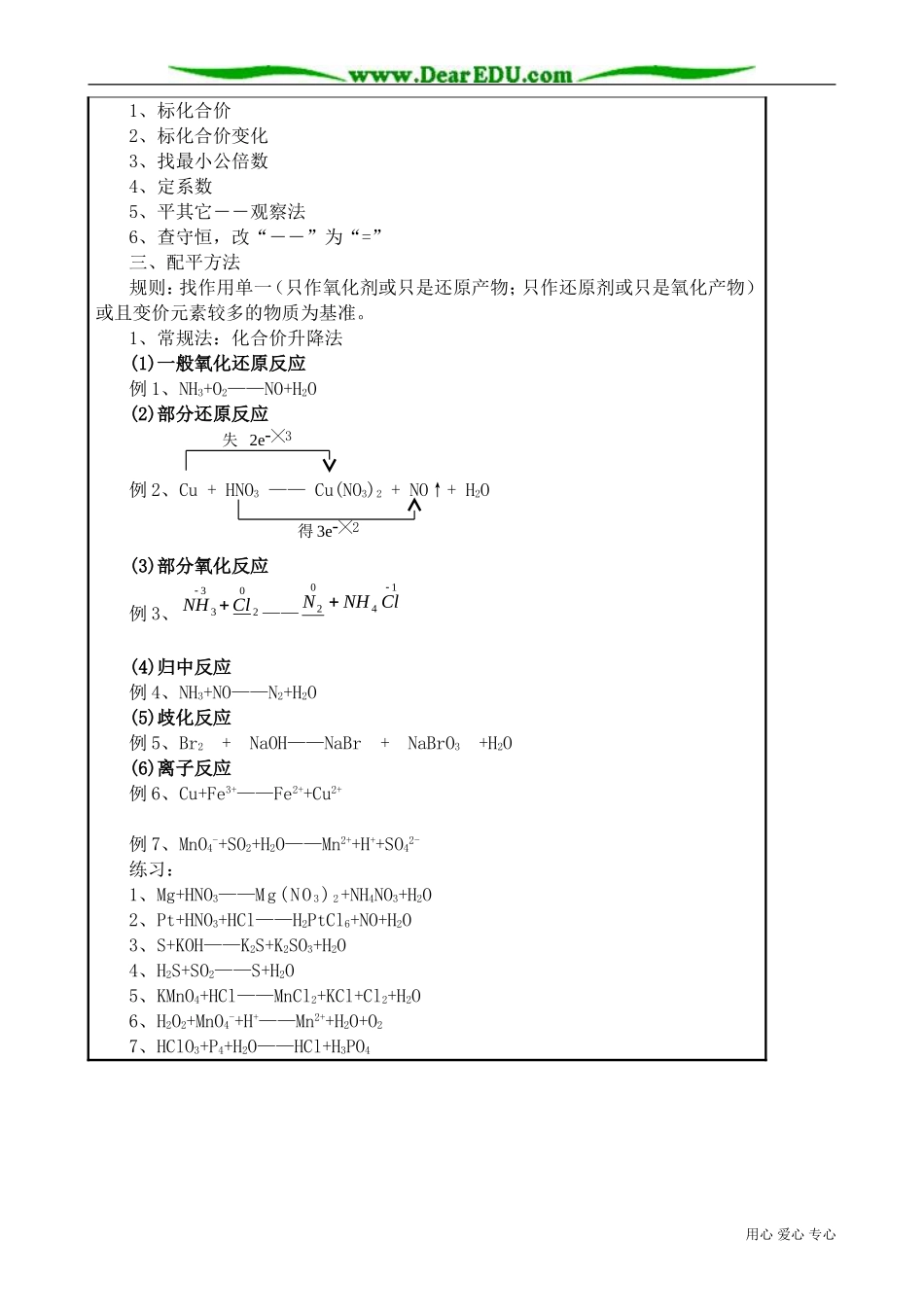 高中化学必修选修氧化还原反应方程式的配平(1)_第2页