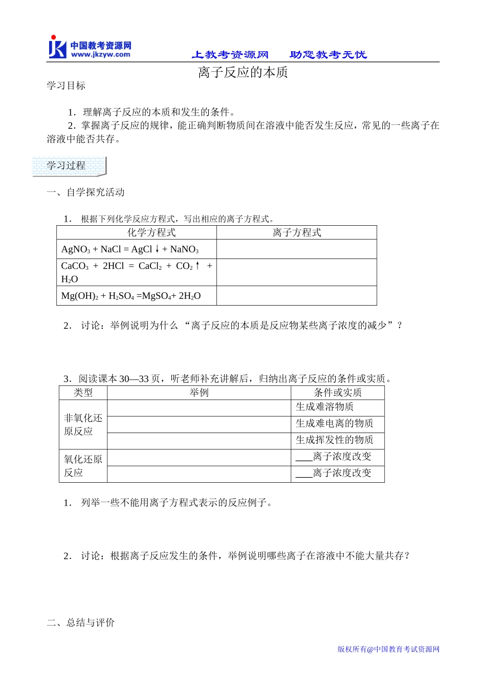 高中化学必修选修离子反应的本质_第1页