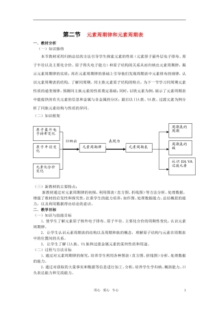 高中化学《元素周期律和元素周期表》教案6 鲁科版必修2