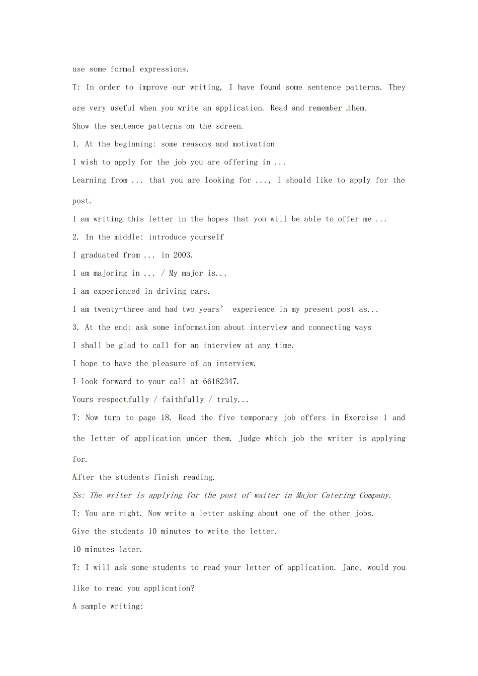 高中英语 Module2 TheFifth Period Writing教案 外研版必修5-外研版高二必修5英语教案_第3页