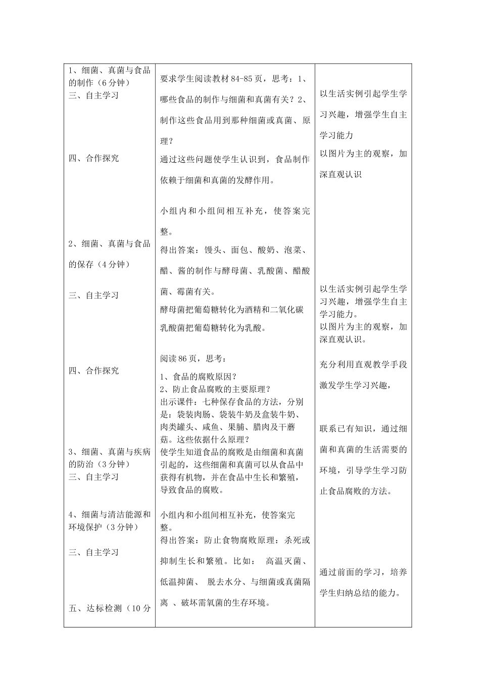 河北省石家庄市赞皇县第二中学八年级生物上册《5.4.5 人类对细菌和真菌的利用》教案 新人教版_第3页