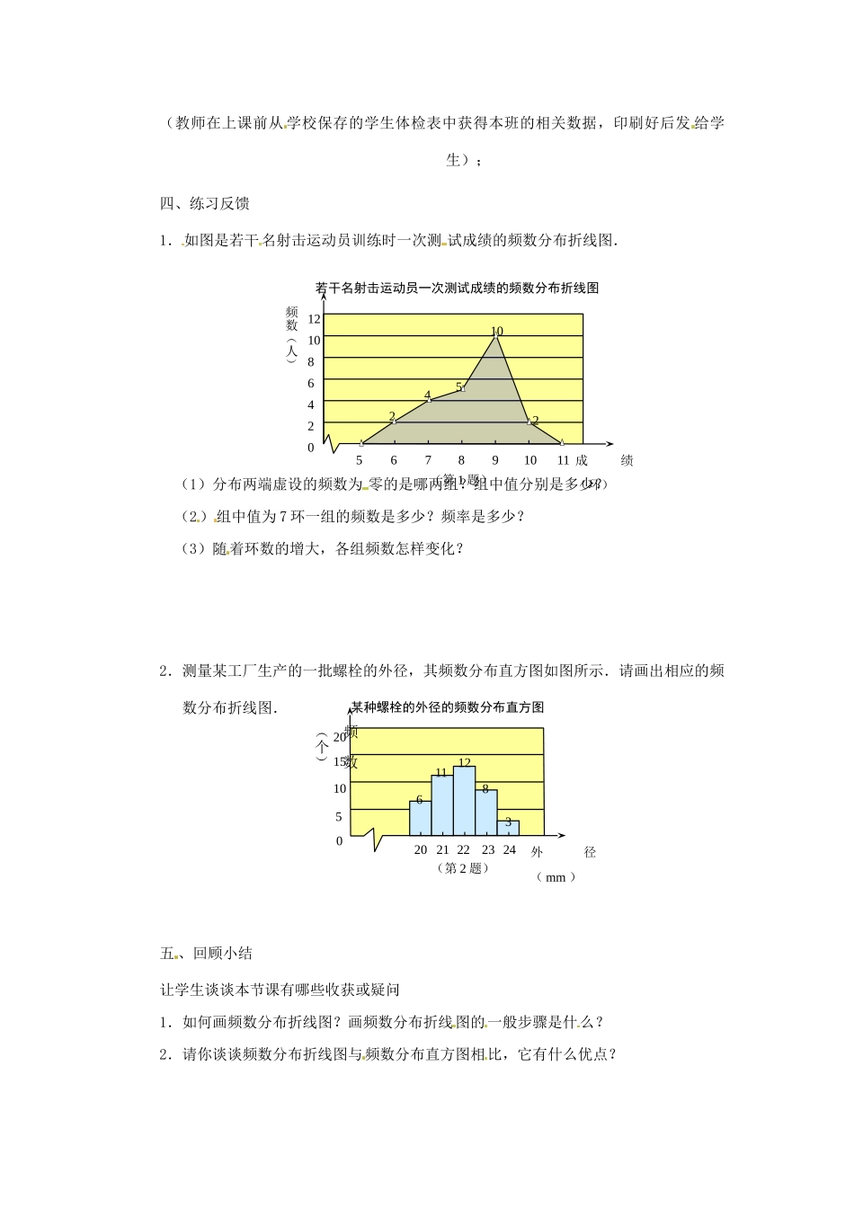 八年级数学下册 3.3《频数分布折线图》教案 浙教版_第3页