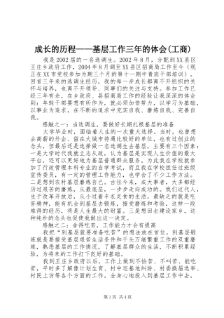 成长的历程——基层工作三年的体会(工商)