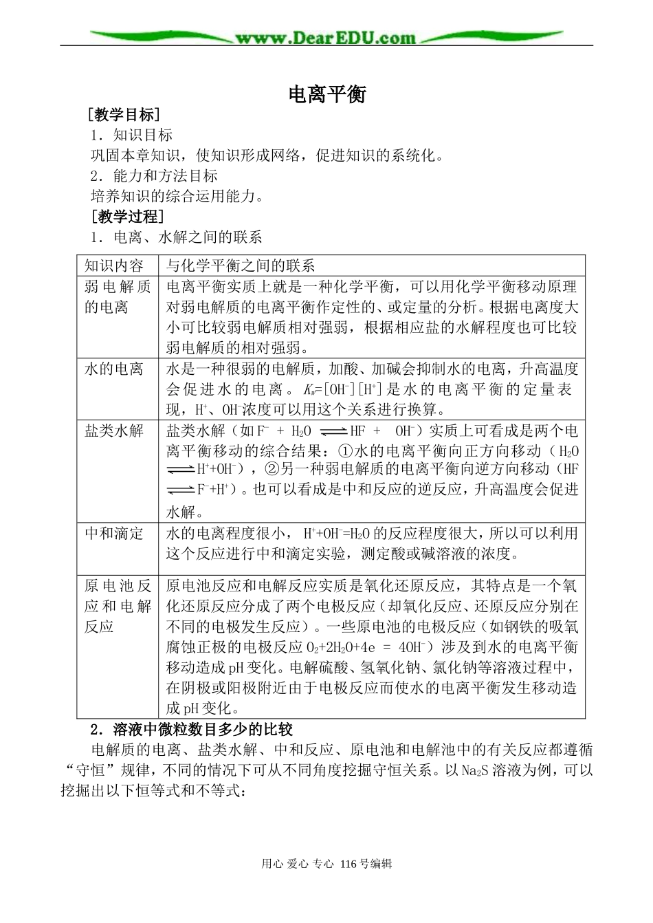 高中化学旧人教第二册必修 电离平衡_第1页