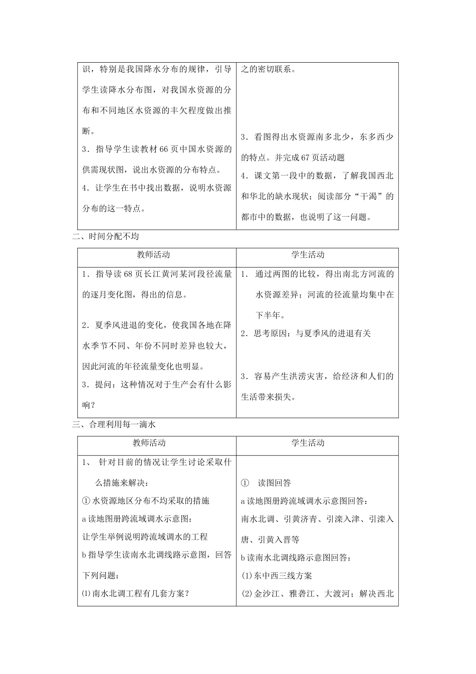 八年级地理上册 第三章 中国的自然资源 第三节 中国的水资源名师教案1 湘师版_第3页