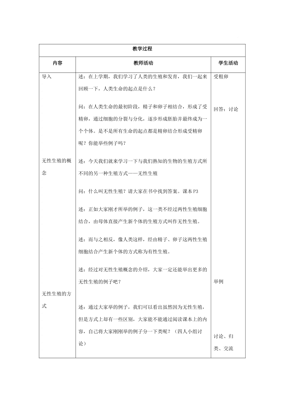 八年级生物上册 第14章第一节生物的无性生殖教案2 苏教版_第2页