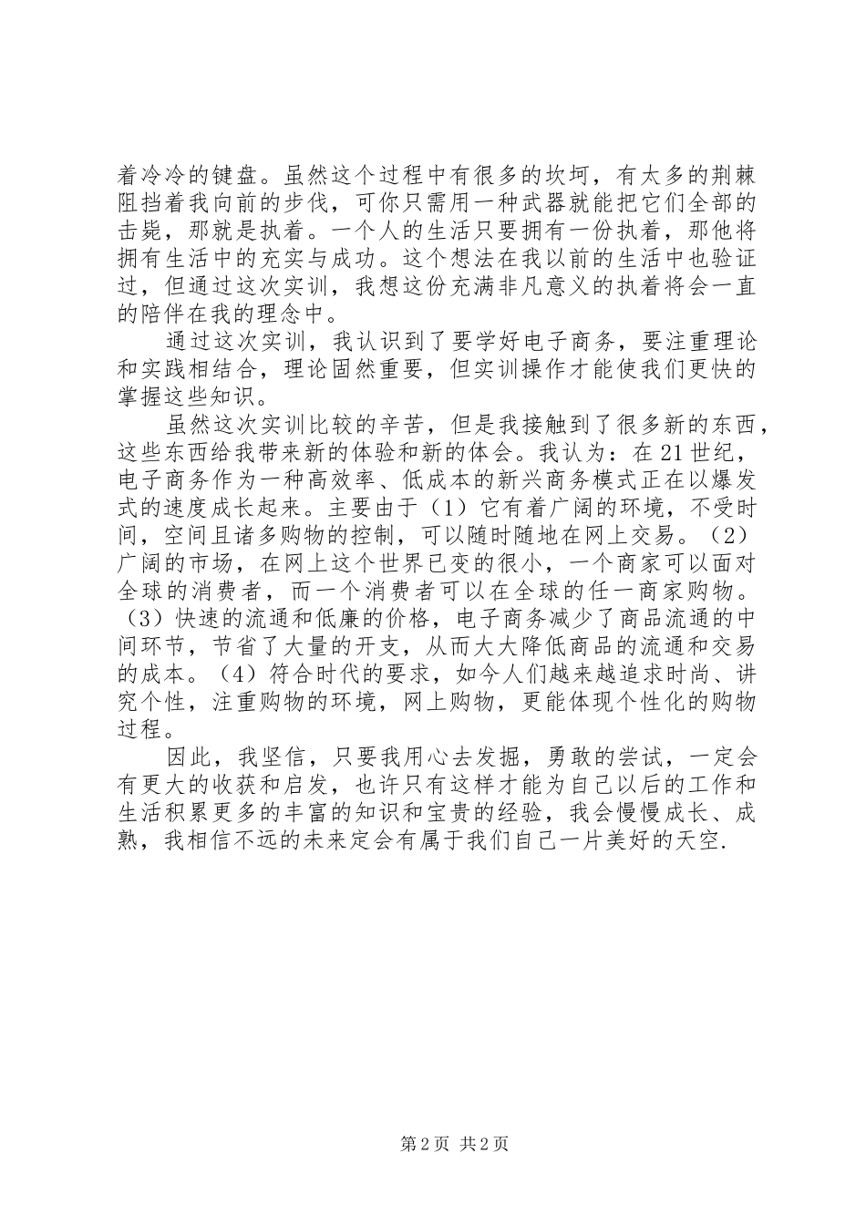 电子商务实训心得体会_第2页