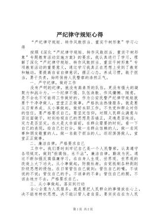 严纪律守规矩心得