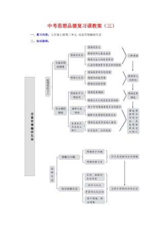 七年级政治上册第三单元 过富有情趣的生活教案人教版