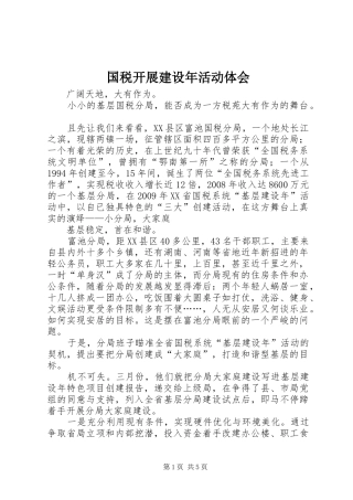 国税开展建设年活动体会
