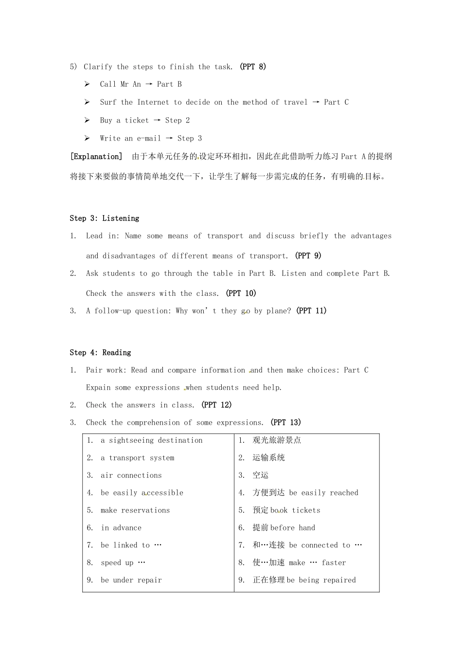 高中英语 Unit4 Public transport Task1教学设计 牛津译林版选修7-牛津版高二选修7英语教案_第3页